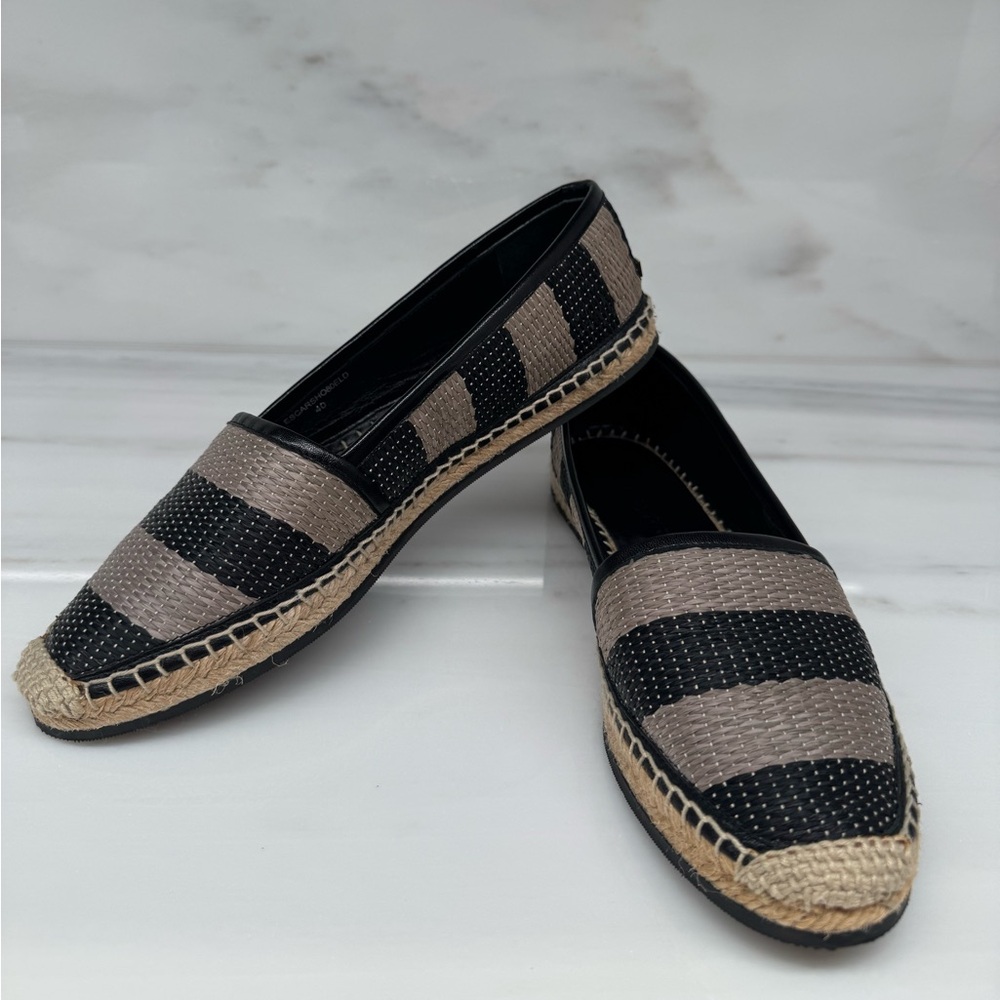 Burberry Straw Stripped Hodgeson Espadrilles Flats